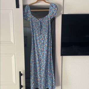 Faithfull the Brand Blue Floral Maxi Dress